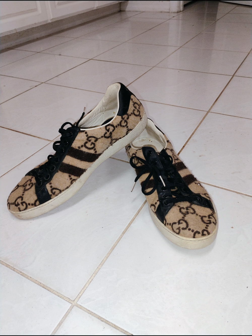 Gucci GG Wool Ace Sneakers